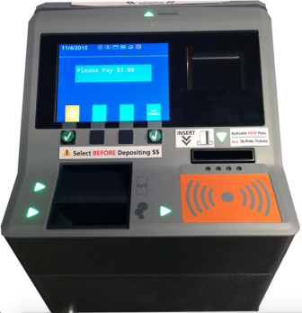 The fareboxes have a button you can use to select the purchase of an All-Day pass. (CTTransit image)