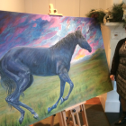Gigi Barrett painting horse