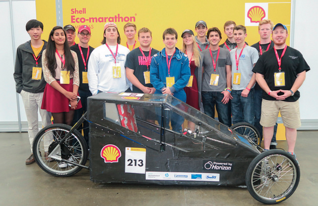 Shell Eco-Marathon hydrogen fuel cell vehicle 4-26-16