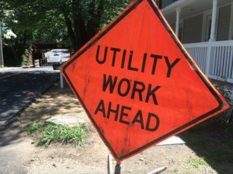 Utility Work Ahead sign 6-15-16