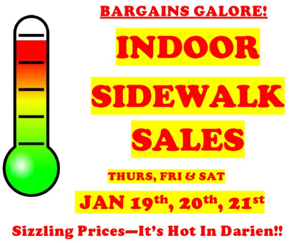 Indoor Sidewalk Sales image Darien Chamber 01-17-16