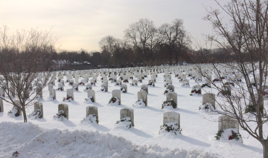 Veterans Cemetery wreaths Spring Grove 01-23-17