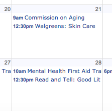 Darien Community Health Calendar 06-12-17