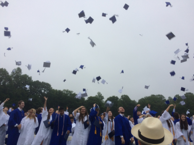 Caps thrown graduation 2017