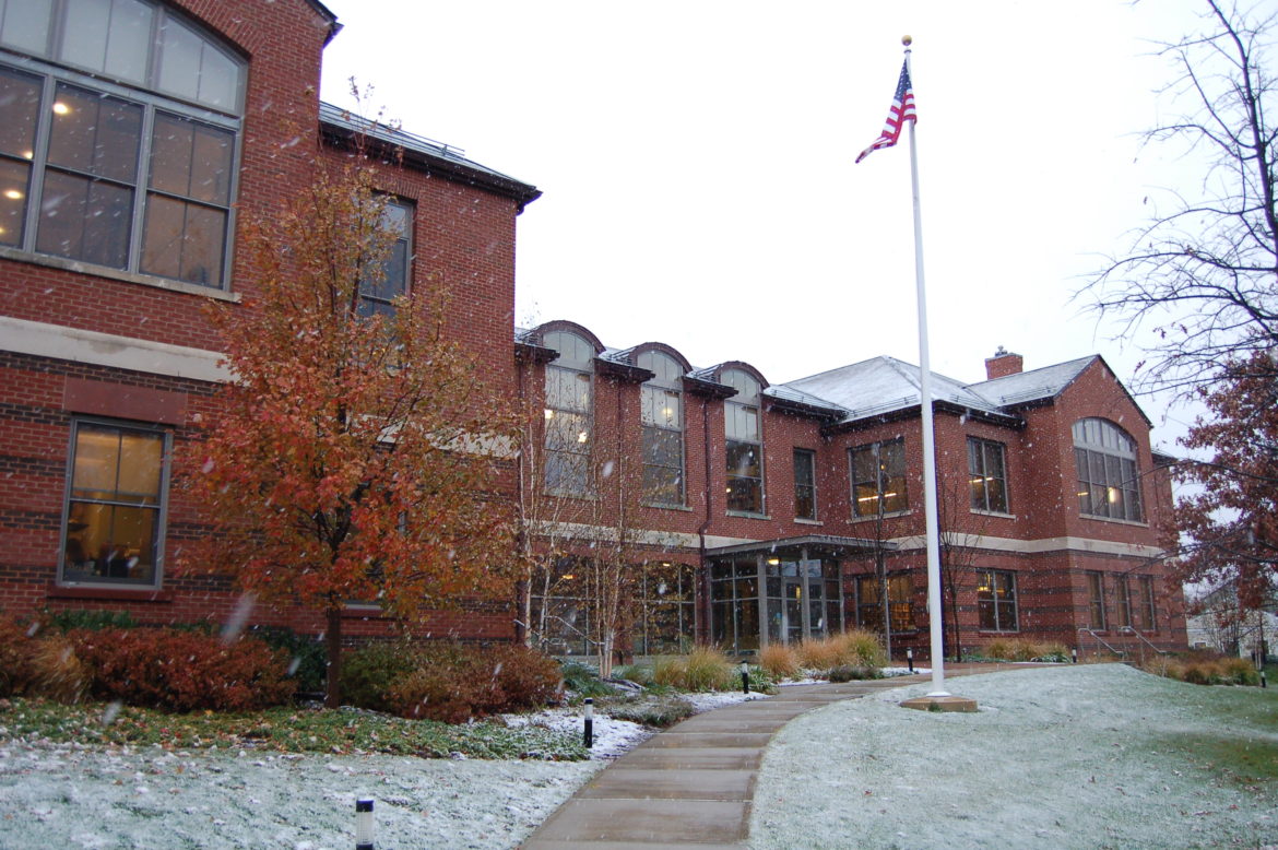 Darien Library General winter snow 10-13-17