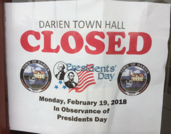 Washingtons birthday 2018 town hall closed sign