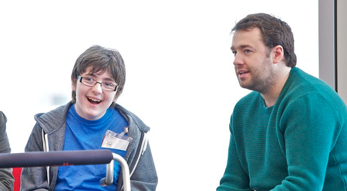 Comedy workshop for performing arts students, held by Jason Manford at the University of Salford, MediaCity. Accompanied by Jack Carroll, a 14-year-old comedian who has got through the first round of Britain’s Got Talent https://commons.wikimedia.org/wiki/File:Jack_Carroll_and_Jason_Manford.jpg