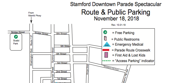 Stamford Downtown Parade Spectacular 2018 map top