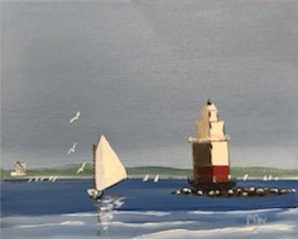 Lighthouse painting by Peter Saverine