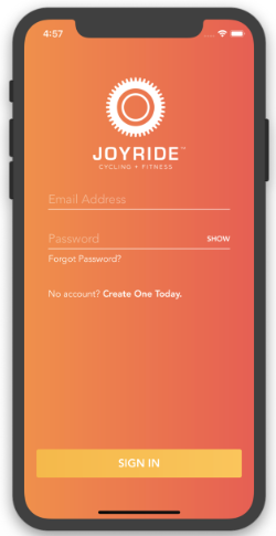 The JoyRide app what it looks like