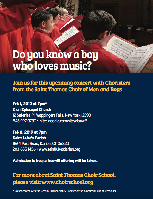 Poster St Thomas Boys Choir at St Luke's