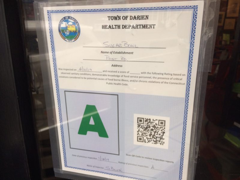 ‘C’ Rating for One Restaurant in Latest Darien Health Inspection