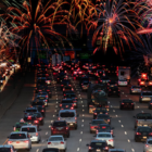 Fireworks over Highway July 4 2019
