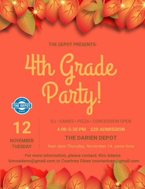 4th Grade Party Darien Depot Nov 2019