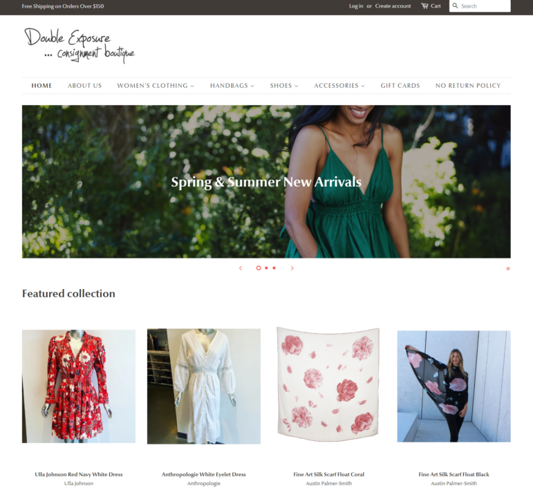 Double Exposure boutique e-commerce website online sales
