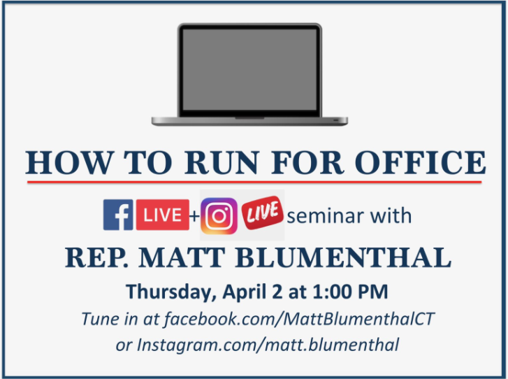 Matt Blumenthal on how to run for office Facebook Live seminar