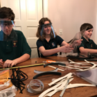 Darien Scouts make PPE Face Shields COVID-19 Coronavirus 2020