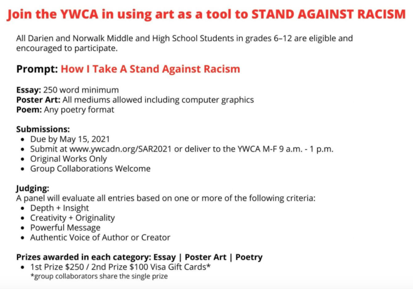 YWCA Stand Against Racism youth contest details