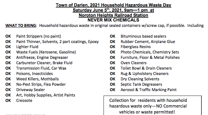 Household Hazardous bring tips 2021