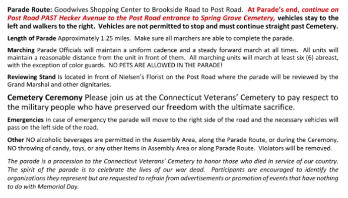 Mem Day Parade instructions part 2 2021