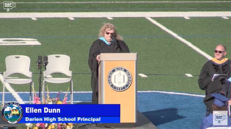 DHS Principal Ellen Dunn at 2021 graduation