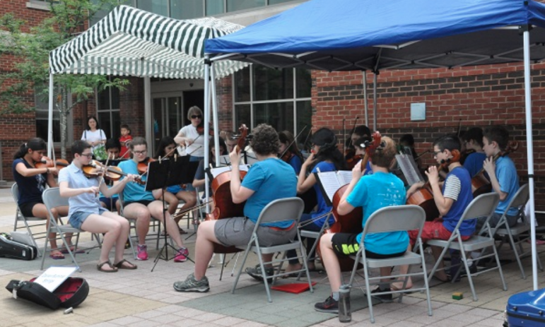 String Concert Darien Library courtyard 2021