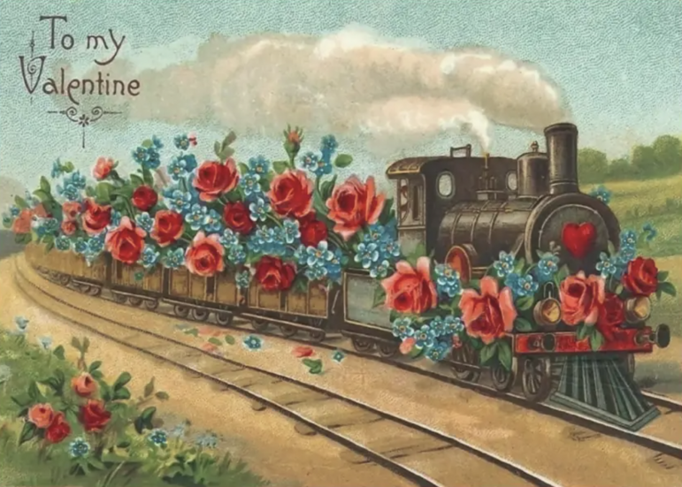 Valentine Train flowers