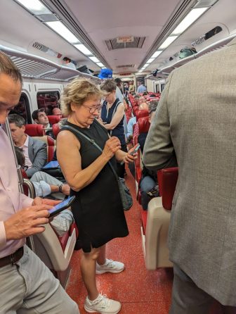 Crowded Train Commuters Metro-North
